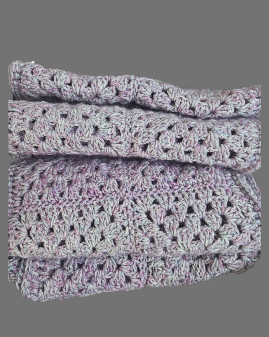 Loop in altrosa aus Grannysquares