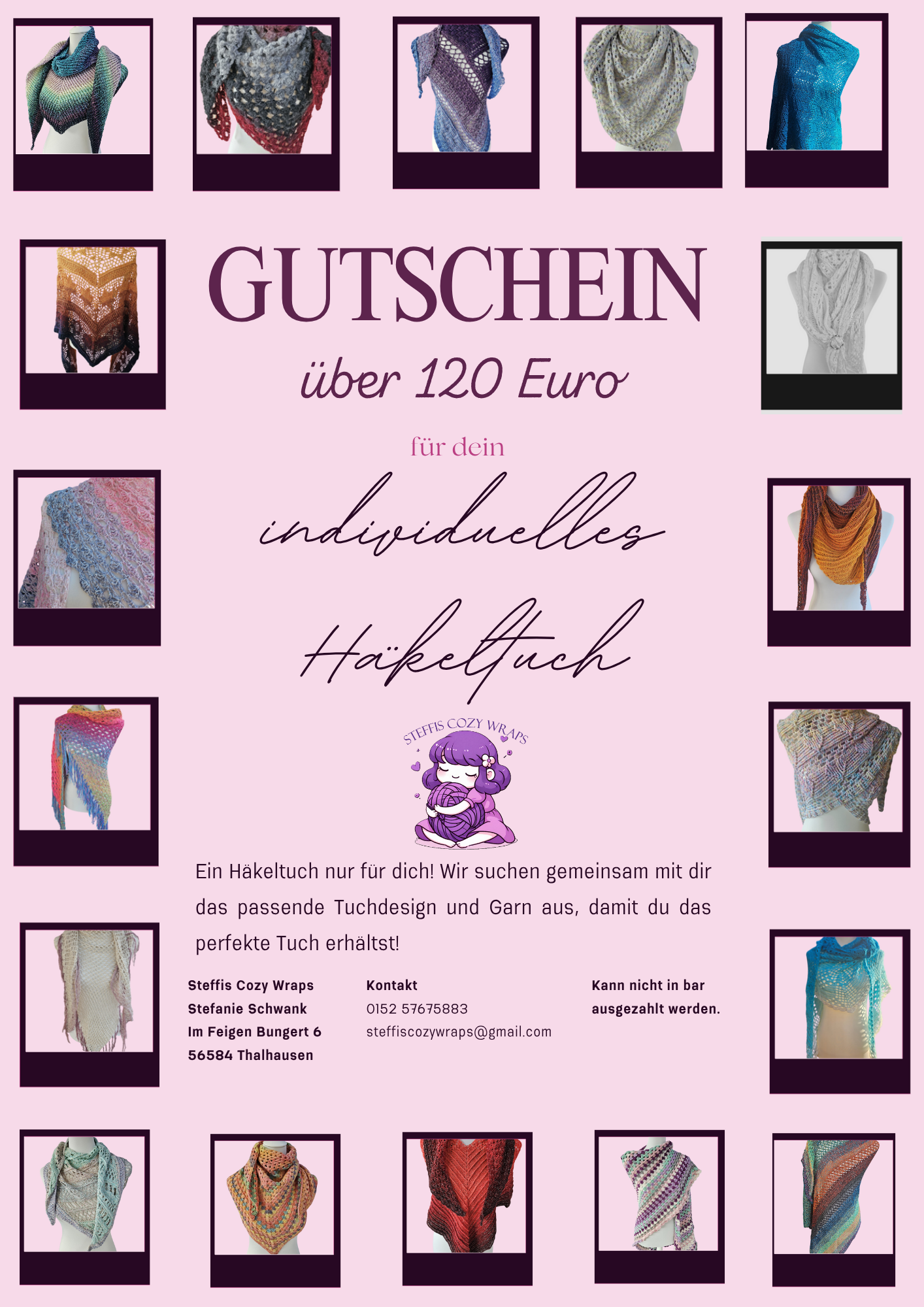 Gutschein über ein individuelles Häkeltuch